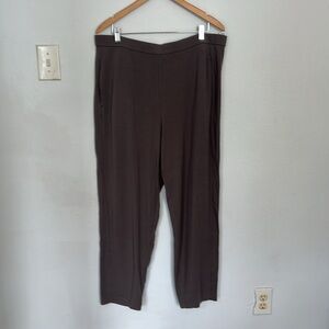 EILEEN FISHER Pants 1X Tencel Stretch Jersey Straight Leg High Waist Gray‎